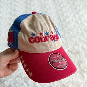 Washington Capitals Hat Cap Adult OS Red Blue Courage 50th Season NHL Hockey NWT